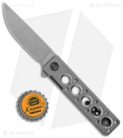 WE Knife Co. Zinker Miscreant 3.0 Frame Lock Knife Gray Ti. (3" Stonewash) -We Knife Co Shop WE Knife Co Zinker Miscreant 3.0 FL Gray Ti SW BHQ 120903 jr bottlecap