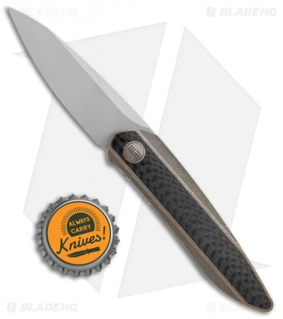 WE Knife Co. Black Void Opus Folding Knife Bronze Ti/CF (2.9" Stonewash Chisel) 4 WE Knife Co. Black Void Opus Folding Knife Bronze Ti/CF (2.9" Stonewash Chisel) - Image 4