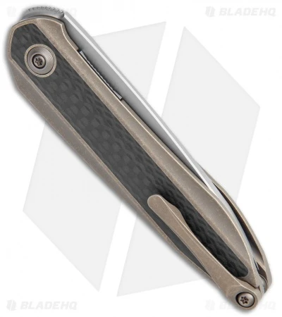WE Knife Co. Black Void Opus Folding Knife Bronze Ti/CF (2.9" Stonewash Chisel) 3 WE Knife Co. Black Void Opus Folding Knife Bronze Ti/CF (2.9" Stonewash Chisel) - Image 3