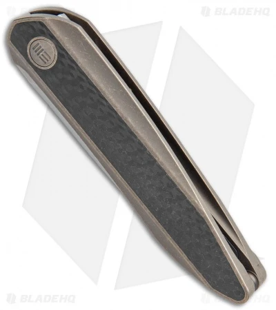 WE Knife Co. Black Void Opus Folding Knife Bronze Ti/CF (2.9" Stonewash Chisel) 2 WE Knife Co. Black Void Opus Folding Knife Bronze Ti/CF (2.9" Stonewash Chisel) - Image 2