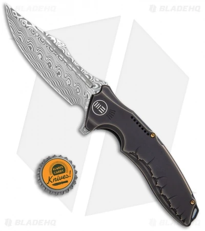 WE Knife Co. Chimera Frame Lock Knife Bronze/Ti (3.9" Damasteel) 814DS-2 4 WE Knife Co. Chimera Frame Lock Knife Bronze/Ti (3.9" Damasteel) 814DS-2 - Image 4