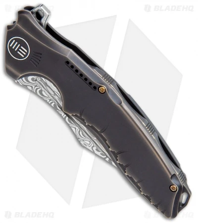 WE Knife Co. Chimera Frame Lock Knife Bronze/Ti (3.9" Damasteel) 814DS-2 2 WE Knife Co. Chimera Frame Lock Knife Bronze/Ti (3.9" Damasteel) 814DS-2 - Image 2