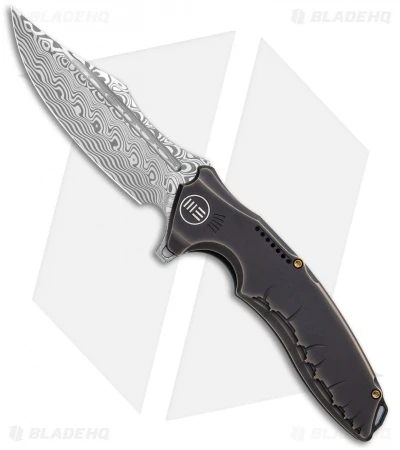 WE Knife Co. Chimera Frame Lock Knife Bronze/Ti (3.9" Damasteel) 814DS-2 1 WE Knife Co. Chimera Frame Lock Knife Bronze/Ti (3.9" Damasteel) 814DS-2