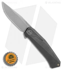 WE Knife Co. Gava Frame Lock Knife Black Titanium (3.25" BB Stonewash) -We Knife Co Shop WE Knife Co. Gava Frame Lock Knife Black Titanium 3.25 Stonewash Bottlecap