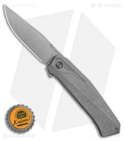 WE Knife Co. Gava Frame Lock Knife Gray Titanium (3.25" BB Stonewash) -We Knife Co Shop WE Knife Co. Gava Frame Lock Knife Gray Titanium 3.25 Stonewash 2006A BHQ 106982 LS Bottlecap