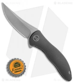 WE Knife Co. Mini Synergy Flipper Knife Black Titanium (3" Stonewash) 2011B -We Knife Co Shop WE Knife Co. Mini Synergy Flipper Knife Black Titanium 3 SW Trailing 2011B BHQ 117958 LS Bottlecap