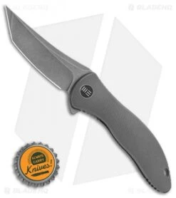 WE Knife Co. Mini Synergy Tanto Knife Gray Titanium (3" Stonewash) -We Knife Co Shop WE Knife Co. Mini Synergy Flipper Knife Gray Titanium 3 SW Tanto 2012A BHQ 117961 LS Bottlecap