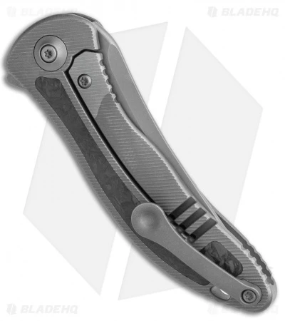 WE Knife Co. Mini Synergy Tanto Knife Ti/Shredded CF (3" Stonewash) 2012CF-A 3 WE Knife Co. Mini Synergy Tanto Knife Ti/Shredded CF (3" Stonewash) 2012CF-A - Image 3