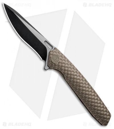 WE Knife Co. 604L Frame Lock Knife Bronze Titanium (3.8" Black, Satin) 1 WE Knife Co. 604L Frame Lock Knife Bronze Titanium (3.8" Black, Satin)