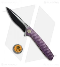 WE Knife Co. 604G Frame Lock Knife Purple Titanium (3.8" Black, Satin) 7 WE Knife Co. 604G Frame Lock Knife Purple Titanium (3.8" Black, Satin) -We Knife Co Shop WE Knife FL Black Satin Ti Purple WE604G BHQ 67595 jr bottlecap
