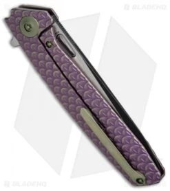 WE Knife Co. 604G Frame Lock Knife Purple Titanium (3.8" Black, Satin) 6 WE Knife Co. 604G Frame Lock Knife Purple Titanium (3.8" Black, Satin) -We Knife Co Shop WE Knife FL Black Satin Ti Purple WE604G BHQ 67595 jr side 2