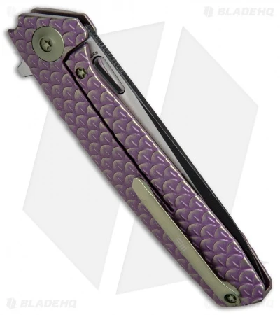 WE Knife Co. 604G Frame Lock Knife Purple Titanium (3.8" Black, Satin) 3 WE Knife Co. 604G Frame Lock Knife Purple Titanium (3.8" Black, Satin) - Image 3