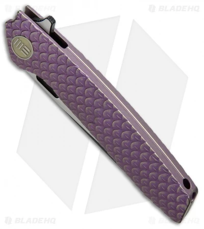 WE Knife Co. 604G Frame Lock Knife Purple Titanium (3.8" Black, Satin) 2 WE Knife Co. 604G Frame Lock Knife Purple Titanium (3.8" Black, Satin) - Image 2