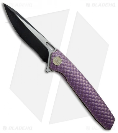 WE Knife Co. 604G Frame Lock Knife Purple Titanium (3.8" Black, Satin) 1 WE Knife Co. 604G Frame Lock Knife Purple Titanium (3.8" Black, Satin)