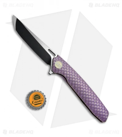 WE Knife Co. 604T Frame Lock Tanto Knife Purple Titanium (3.8" Black, Satin) 4 WE Knife Co. 604T Frame Lock Tanto Knife Purple Titanium (3.8" Black, Satin) - Image 4