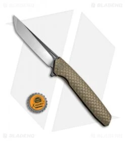 WE Knife Co. 604Q Frame Lock Tanto Knife Bronze Titanium (3.8" Black, Satin) -We Knife Co Shop WE Knife FL Tanto Satin Black Ti Bronze 604Q BHQ 67792 jr bottlecap