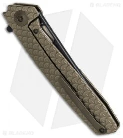 WE Knife Co. 604Q Frame Lock Tanto Knife Bronze Titanium (3.8" Black, Satin) -We Knife Co Shop WE Knife FL Tanto Satin Black Ti Bronze 604Q BHQ 67792 jr side