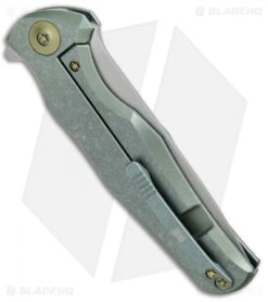 WE Knife Co. 601 Frame Lock Knife Green Titanium (3.75" Hand Satin) -We Knife Co Shop WE Knife Green Ti Hand Satin WE601B BHQ 65074 jr side 2