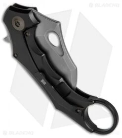 WE Knife Co. 708H Karambit Frame Lock Knife Black Ti (2.6" Stonewash) -We Knife Co Shop WE Knife Karambit Ti Black SW 708H BHQ 68703 jr side