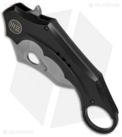 WE Knife Co. 708H Karambit Frame Lock Knife Black Ti (2.6" Stonewash) -We Knife Co Shop WE Knife Karambit Ti Black SW 708H BHQ 68703 jr spine