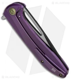 We Knife Co. Cirrus 615A Frame Lock Knife Purple Titanium (3.7" Black/Satin) -We Knife Co Shop WE Knife Purple Ti Black Satin 615A BHQ 52139 jr side