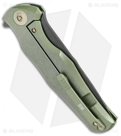 WE Knife Co. 601C Frame Lock Knife Green Titanium (3.75" Black) 3 WE Knife Co. 601C Frame Lock Knife Green Titanium (3.75" Black) - Image 3