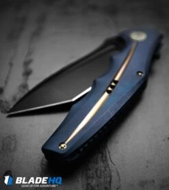 WE Knife Co. 608I Tanto Frame Lock Knife Blue Titanium (4" Black SW) -We Knife Co Shop WE Knife Titanium BLUE Tanto Black SW 608I BHQ 49809 dl