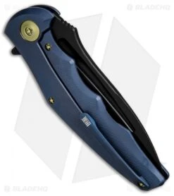 WE Knife Co. 608I Tanto Frame Lock Knife Blue Titanium (4" Black SW) -We Knife Co Shop WE Knife Titanium BLUE Tanto Black SW 608I BHQ 49809 jr side