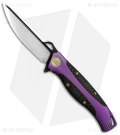 WE Knife Co. 606CFD Frame Lock Knife CF/Purple Ti (3.5" Two-Tone)