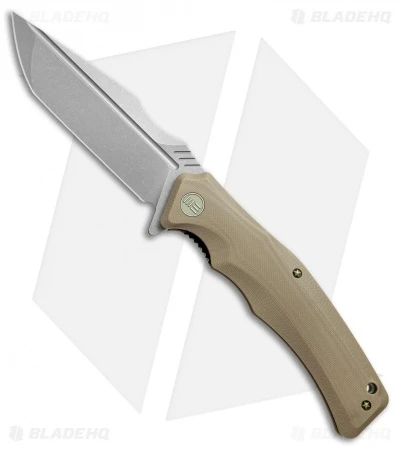 WE Knife Co. Thraex Liner Lock Knife Tan G-10 (3.9" Stonewash) 709D 1 WE Knife Co. Thraex Liner Lock Knife Tan G-10 (3.9" Stonewash) 709D