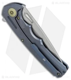 WE Knife Co. 611D Frame Lock Knife Blue Titanium (3.75" Stonewash) -We Knife Co Shop WE knife co 611D blue ti sw BHQ 50380 er side