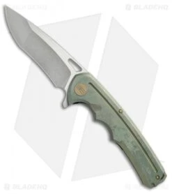 WE Knife Co. 611F Frame Lock Knife Green Titanium (3.75" Stonewash)