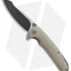 WE Knife Co. 617E Liner Lock Flipper Knife Tan G-10 (3.8" Black, Satin)