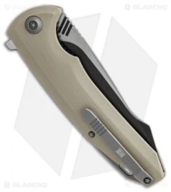 WE Knife Co. 617E Liner Lock Flipper Knife Tan G-10 (3.8" Black, Satin) 5 WE Knife Co. 617E Liner Lock Flipper Knife Tan G-10 (3.8" Black, Satin) -We Knife Co Shop WE knife co 617E tan G10 black satin BHQ 51708 er side jr