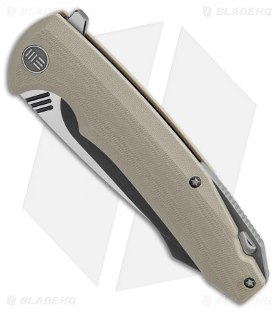 WE Knife Co. 617E Liner Lock Flipper Knife Tan G-10 (3.8" Black, Satin) 2 WE Knife Co. 617E Liner Lock Flipper Knife Tan G-10 (3.8" Black, Satin) - Image 2