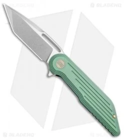 WE Knife Co. 616D Resonance Frame Lock Knife Green Titanium (3.1" Stonewash)