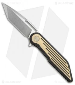 WE Knife Co. 616L Resonance Frame Lock Knife Black/Gold Ti (3.1" Stonewash)