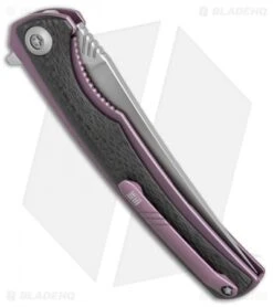 WE Knife Co. 704CF-A Liner Lock Knife Carbon Fiber/Purple Ti (3.6" Hand Rubbed) 6 WE Knife Co. 704CF-A Liner Lock Knife Carbon Fiber/Purple Ti (3.6" Hand Rubbed) -We Knife Co Shop We Knife Co 704CF A cf purple ti hand rubbed BHQ 68691 er side