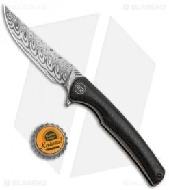 WE Knife Co. 704DS L.E. Liner Lock Knife CF/Bronze Ti (3.6" Damasteel) -We Knife Co Shop We Knife Co 704DS LE LL CF Bronze Ti Damasteel BHQ 89922 jr bottlecap