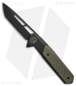 WE Knife Co. Arsenal Frame Lock Knife Black Titanium/Green G-10 (3.5" Black)
