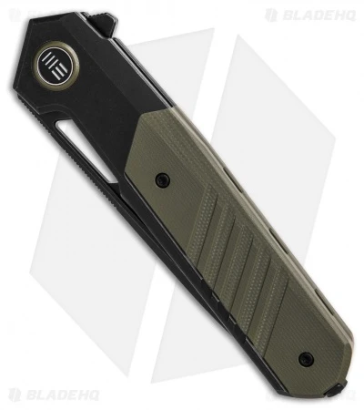 WE Knife Co. Arsenal Frame Lock Knife Black Titanium/Green G-10 (3.5" Black) 2 WE Knife Co. Arsenal Frame Lock Knife Black Titanium/Green G-10 (3.5" Black) - Image 2