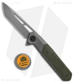 WE Knife Co. Arsenal Frame Lock Knife Gray Titanium/Green G-10 (3.5" Stonewash) -We Knife Co Shop We Knife Co Arsenal Frame Lock Knife Gray Ti Green G 10 3in 5cm Stonewash BHQ 137730 td size