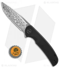 WE Knife Co. Beacon Frame Lock Knife Black Titanium (3.5" Damasteel) -We Knife Co Shop We Knife Co Beacon Frame Lock Black Titanium 3in 5cm Bead Blast BHQ 138570 td size