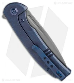 WE Knife Co. Beacon Frame Lock Knife Blue Titanium (3.5" Bead Blast) -We Knife Co Shop We Knife Co Beacon Frame Lock Blue Titanium 3in 5cm Bead Blast BHQ 138567 td side