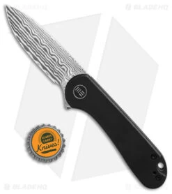 WE Knife Co. Elementum Frame Lock Black Titanium (3" Damascus) -We Knife Co Shop We Knife Co Elementum Frame Lock Black Ti 3in Damascus BHQ 138575 td size
