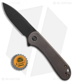 WE Knife Co. Elementum Frame Lock Bronze Titanium (3" Black Stonewash 20CV) -We Knife Co Shop We Knife Co Elementum Frame Lock Bronze Ti 3in Black Stonewash 20CV BHQ 138585 td size