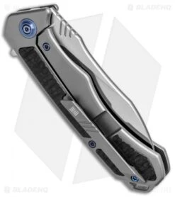 WE Knife Co. Minitor Flipper Knife Gray Ti/CF (3.4" Satin) 801D 6 WE Knife Co. Minitor Flipper Knife Gray Ti/CF (3.4" Satin) 801D -We Knife Co Shop We Knife Co Minitor Knife Gray Ti CF SW 801D BHQ 82594 jr side