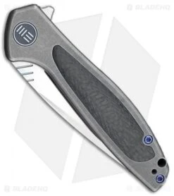 WE Knife Co. Wisp Frame Lock Knife SW Ti/Carbon Fiber (3.2" Satin) 805F -We Knife Co Shop We Knife Co Wisp SW Ti CF satin BHQ 83826 er spine