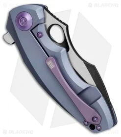 WE Knife Co. 605B Frame Lock Knife Blue Titanium (3" Black, Satin) -We Knife Co Shop we knife co 605B blue ti BHQ 37784 er jr side