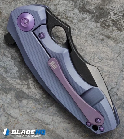 WE Knife Co. 605G Frame Lock Knife Blue Titanium (3" Satin, Black) 3 WE Knife Co. 605G Frame Lock Knife Blue Titanium (3" Satin, Black) - Image 3